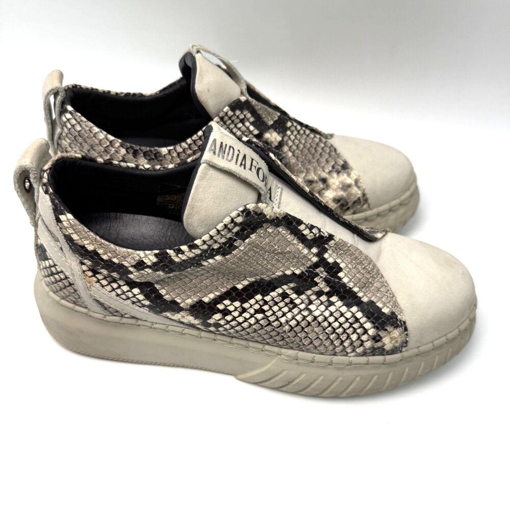 Andia Fora Sneakers Women 40 Snakeskin Leather Platform Streetwear DesignerItaly